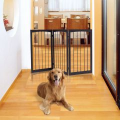 COSTWAY Treppengitter Klappbares Hund Kinder Absperrgitter Türschutzgitter 160 x 1,2 x 76 cm Braun