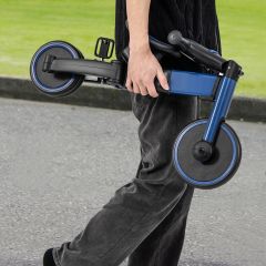 Costway 4-in-1 Kinder-Dreirad Lauflernwagen mit verstellbarem Schiebegriff & abnehmbaren Pedalen Blau