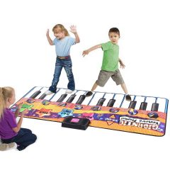 Kinder Musikmatte Klaviermatte Spielteppich Spielmatte Musik mit 8 Instrumenten 180x74cm
