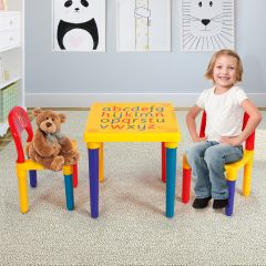 Kindermöbel 3 tlg. Kindersitzgruppe inkl.Kinderstuhl und Tisch Farbig