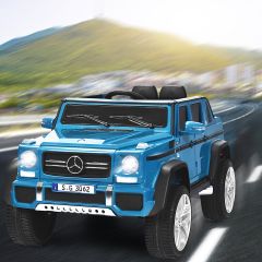 Costway 12 V Lizenzierter Mercedes-Benz Maybach Batteriebetriebener Jeep mit Federung 115 x 67 x 57 cm Blau