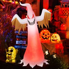 Costway 180cm hoher aufblasbarer Geist für Halloween aufblasbare Halloween-Dekoration mit leuchtend LED-Lichtern