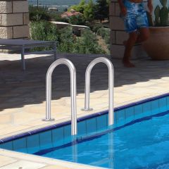 Poolleiter 3-stufig Sicherheitsleiter Schwimmbad 132 x 50 x 26 cm Edelstahl