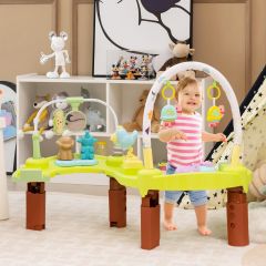 Costway 3-in-1 Baby Aktivitätszentrum mit Aktivitätstisch & Spielmatte ideal für 0-24 Monate Grün