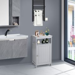 Badezimmerschrank Multifunktionales Freistehendes Regal 45 x 30 x 84 cm Weiß