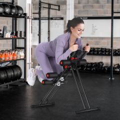 Costway Klappbarer Bauchmuskeltrainer Workout-Maschine 110 x 40,5 x 88,5 cm Schwarz + Rot