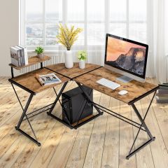 Eckschreibtisch L-Förmiger Computertisch aus Holz 147 x 112 x 79 cm Braun
