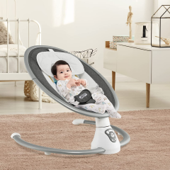 Costway Elektrische Babyschaukel Babywippe mit 5 Schaukelstufen 65,5 x 71,5 x 76 cm Grau
