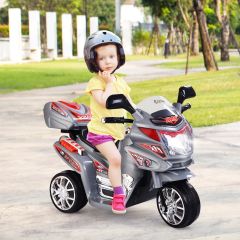 Costway Kinder-Motorrad 6 V Elektro Motorrad mit Musik und Scheinwerfer für Kinder Grau
