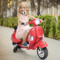 Costway 6V Elektro Motorrad mit 2 Stützrädern und Schlüssel & Lichter und Musik für Kinder ab 3 Jahren
