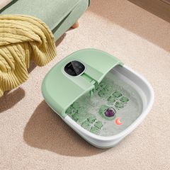 Costway Klappbares Fußbad mit Wärme Fußbad mit Fernbedienung Massagegerät 33,5 x 41 x 20,5 cm Grün