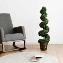 2er Set Kunstpflanze 120cm Künstlicher Spiralbaum Zimmerpflanze Im Blumentopf Dekopflanze