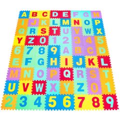 Costway 72-teilige Bodenpuzzle-Spielmatte für Kinder Puzzlematte Kinder Spielmatte 31,5 x 31,5 x 1 cm Bunt