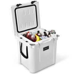 Costway 31L Isolierbox Kühlbox Wärmebehälter mit Schneidebrett für Camping Picknick 43,5 x 39 x 47 cm Weiß