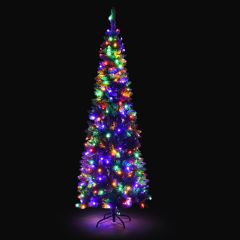 Costway künstlicher Weihnachtsbaum mit 226 Zweigen und 150 bunten LED-Lichtern 225 cm