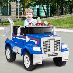 Costway Kinder-Elektro-Traktor Optimus Prime Muldenkipper für Kinder 106,5 x 63,5 x 70 cm Blau