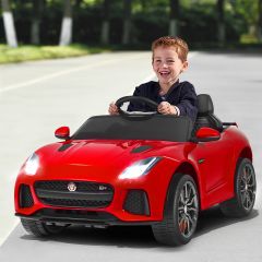 Elektro Kinderauto mit Geschichten & Musik & Hupe & Scheinwerfer 12V Kinderfahrzeug mit 2,4G Fernbedienung Rot