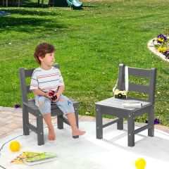 2 Kinderstühle für drinnen & draußen wetterfester strapazierfähiger Lernstuhl für Kleinkinder Grau-1