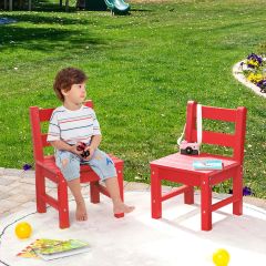 2 Kinderstühle für drinnen & draußen wetterfester strapazierfähiger Lernstuhl für Kleinkinder Rot-1