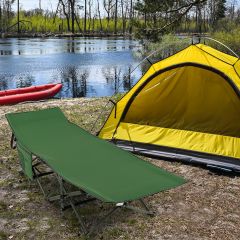Campingbett Strapazierfähiges Reisebett mit Kopfstütze 190 x 70 x 54 cm Grün