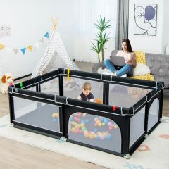 Costway Laufgitterzaun Tragbarer Baby-Laufstall Spielbereich mit 50 Meeresbällen 205 x 147 x 68,5 cm