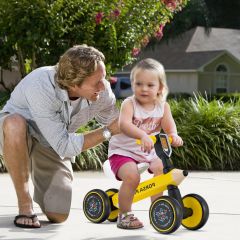 Costway Laufrad mit 135-Grad-begrenzter Lenkung für Babys im Alter von 10–24 Monate Gelb