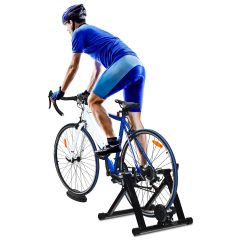 Costway Rollentrainer Cycletrainer Fahrradtrainer mit 8 Widerstandsstufen Indoor Stahl