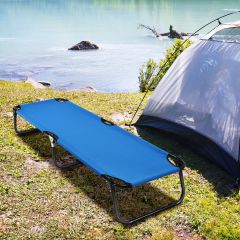Tragbares zusammenklappbares Campingbett 190 cm Langes Stoff-Schlafbett Blau