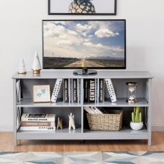 Costway TV-Ständer für TVs 3-stufige Industrielle Kommode für Wohnzimmer 120 x 41 x 60 cm Grau