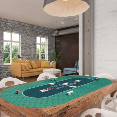 Costway Tragbare Pokermatte Gummi-Poker-Tischplatte Pokerteppich 180 x 90 cm Grün
