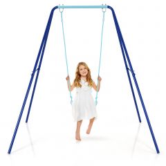 Kinderschaukel mit Gestell Outdoor-Kinderschaukel Robuste Schaukel mit stabilem A-förmigen Rahmen Blau