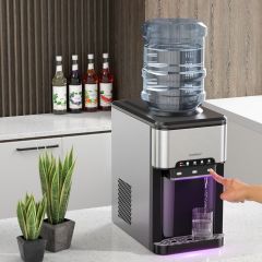 Costway Wasserspender 3-in-1 Arbeitsplatten-Wasserkühler mit 3 Temperatureinstellungen für Heiß / Kalt / Eis Silber