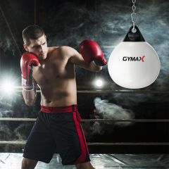 Ø45 cm Wasserboxsack 50 kg Boxing Punching Bag mit Verstellbarer Metallkette Weiß