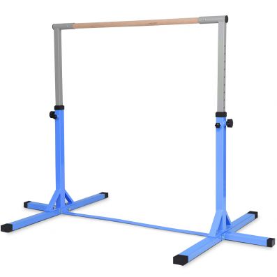 Gymnastik Turnreck Höhenverstellbare Turnstangen Belastbare Reckstange Rosa/ Blau/Lila - Costway