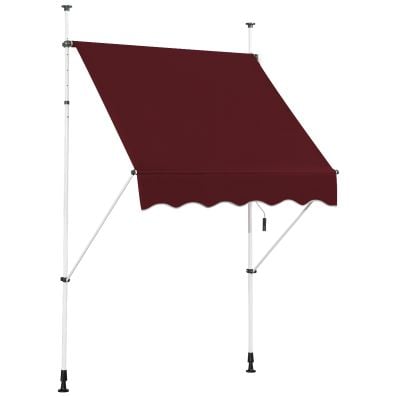 Klemmmarkise Balkonmarkise hhenverstellbar Markise mit Handkurbel  Sonnenschutz 250 x 120 cm Grau - Costway