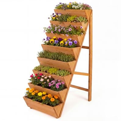 Blumenkasten mit Rankgitter & Hngendem Dach Pflanzkasten Hochbeet  Pflanzkbel Orange - Costway