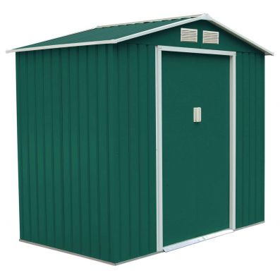 COSTWAY Gartenhaus Aus Metall – Geräteschuppen 235x174x197 Cm Mit Pultdach & Dreifachtüren
