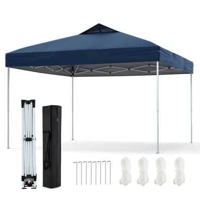 Pavillon 3x3m Faltpavillon wasserdicht stabil UV-Schutz 50+ Partyzelt  Faltzelt Marine - Costway