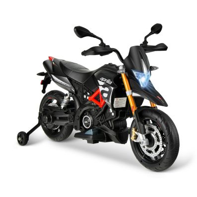 12V Elektro Motorrad Kindermotorrad mit Stützrädern Elektromotorrad Weiß -  Costway