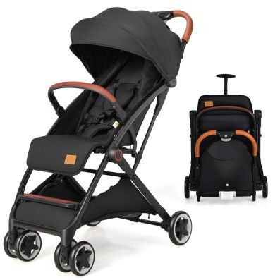 Kinderwagen faltbar Reisebuggy mit verstellbarem Rckenlehne & Verdeck  Babywagen mit Becherhalter Schwarz - Costway