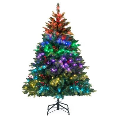 Knstlicher Weihnachtsbaum mit Beleuchtung und Fernbedienung 150 cm  Tannenbaum mit 250 APP-gesteuerte mehrfarbige RGB-Lichter - Costway