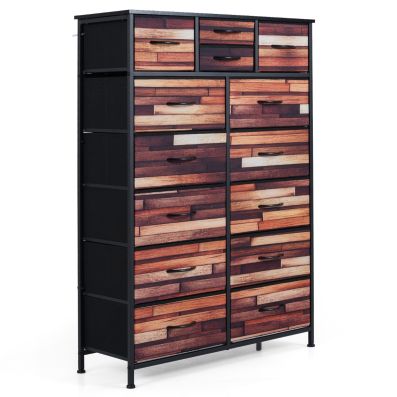 Kommode mit 3 Schubladen Sideboard aus Bambus & Gehrtetes Glas Natur 80 x  40 x 78,5 cm - Costway