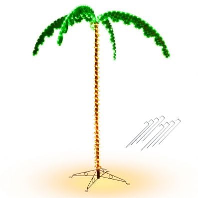 LED Seil Licht Palme knstliche LED beleuchtete Palme 175 x 120 x 218cm  Grn und Braun - Costway