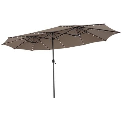 beleuchteter outdoor schirm mit kurbel