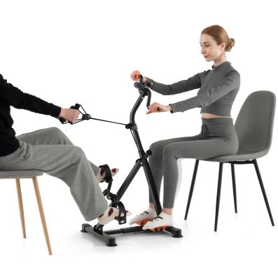 Pedaltrainer für Senioren Fitnessgerät für Hand 43-53 x 45 x 87-100 cm  Schwarz + Orange - Costway