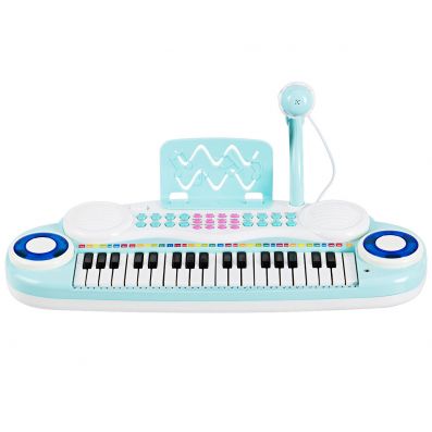 Keyboard mit Mikrofon für Kinder 37 Tasten Piano mit Aufnahme Liedern uvm Blau 