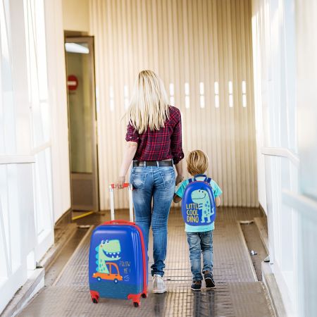 2-Teiliges Kinder-Gepäckset Handgepäck- und Rucksack-Set Blau