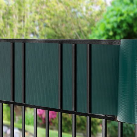 Costway Zaunblende mit 20 Befestigungsclips Gartenzaun Abdeckung gegen Geräusche und Wind Grün
