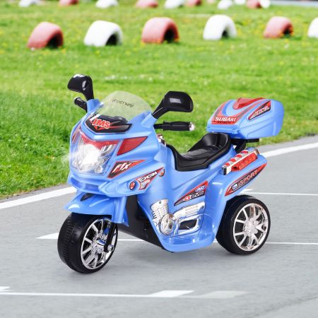 Costway Kinder-Motorrad 6 V Elektro Motorrad mit Musik und Scheinwerfer für Kinder Blau