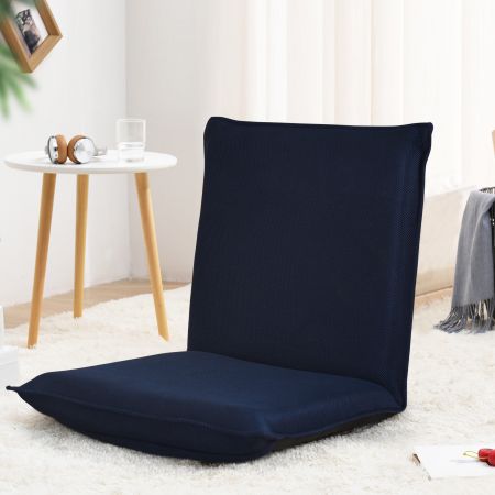 Costway Bodenstuhl Bodensessel Bodensofa verstellbarer Gaming-Stuhl bequeme Rückenlehne Marineblau